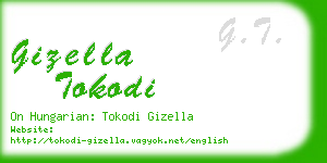 gizella tokodi business card